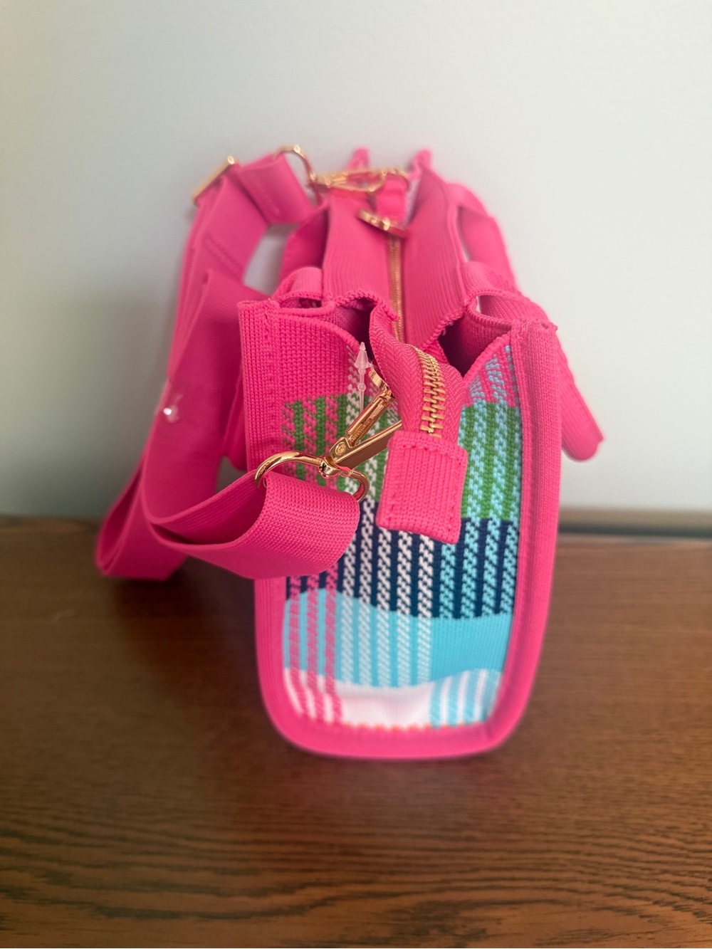 Kate Spade for Target Pink Multicolor Plaid Canvas Tote - Picture 6 of 6